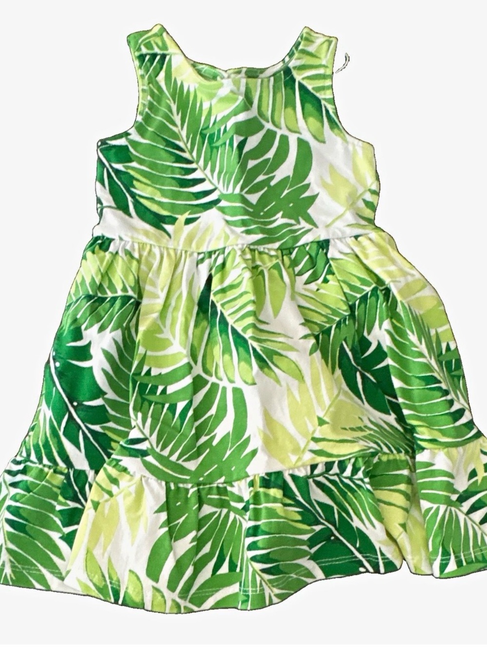 Janie and Jack Green Leaf Print Kids Swim Top